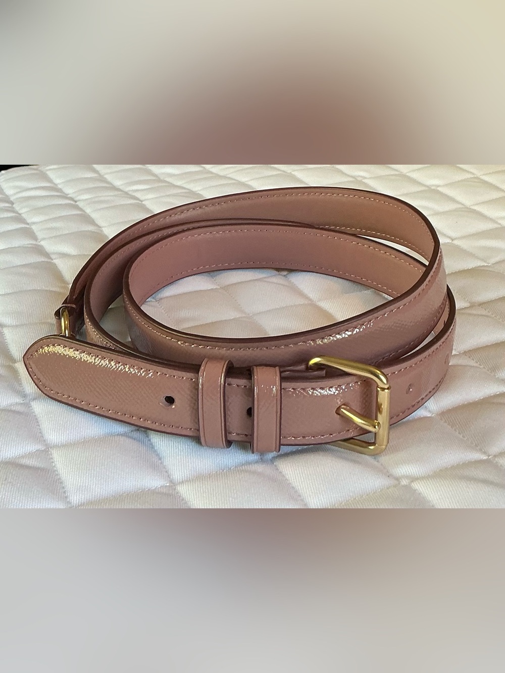 COACH Crossgrain Patent Leather Crossbody Strap in Dust Rose Pink